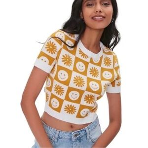 Forever 21 Smiley Crop Top